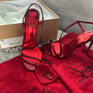 Christian Louboutin Red Strappy Heels